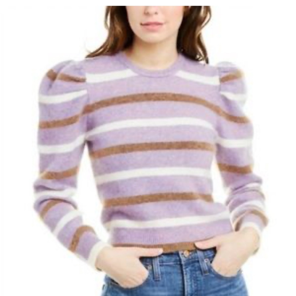 Derek Lam 10 Crosby Locken Puff Sleeve Crop Sweater